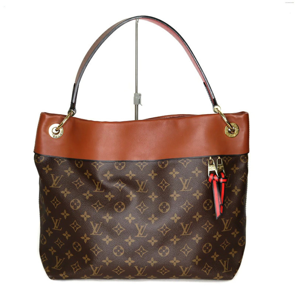 LOUIS VUITTON Tuileries Hobo Bag Handbag Monogram Canvas Leather Brown